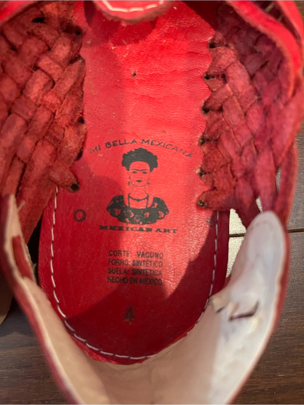 red mexican woven huaraches sandals nwot - Picture 2 of 7